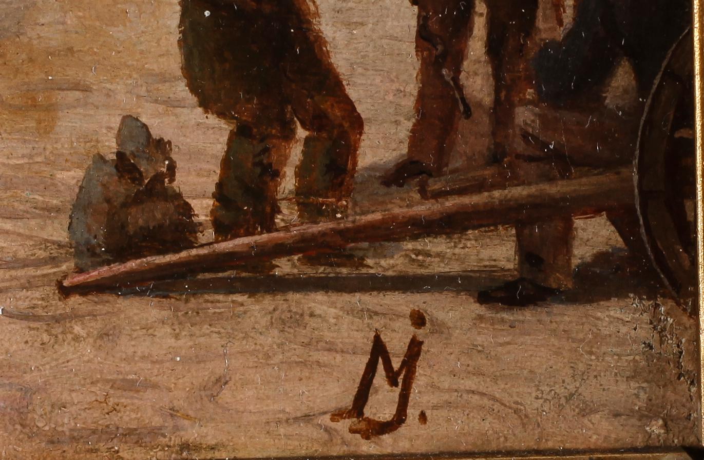 OIDENTIFIERAD KONSTNÄR, olja på duk, monogramsignerad MI, Polen, 1800-tal.