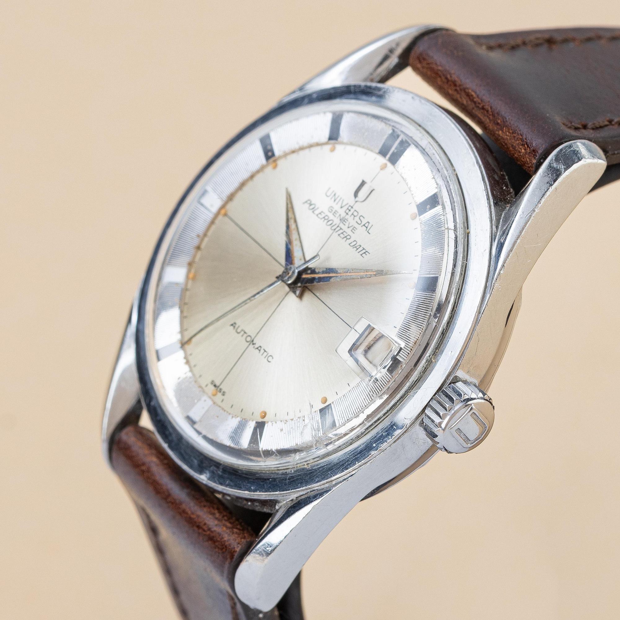 Universal Genève, Polerouter Date, "Crosshair" Dial, ca 1963.