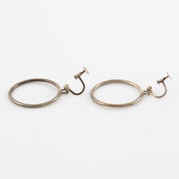 Lars Arby, four pairs of earrings, silver, Gothenburg including 1963 and 1969.