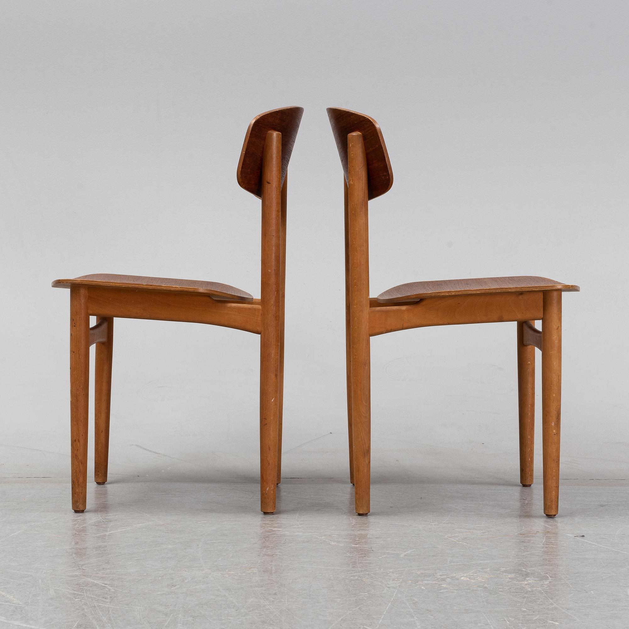 Børge Mogensen, stolar, ett par, modell 122, Söborg Möbelfabrik, Danmark, 1950/60-tal.