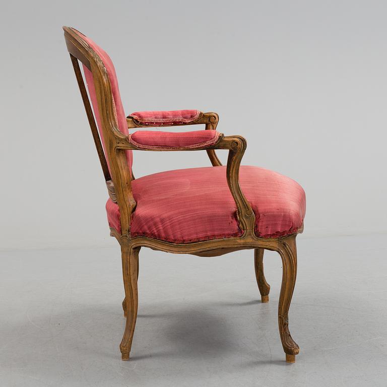 A 19th century rococo style chair.
