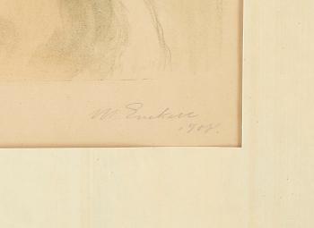 MAGNUS ENCKELL, tryck, signerad och daterad 1907.