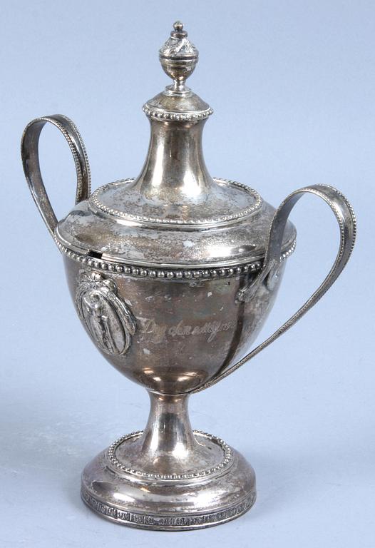 SOCKERSKÅL, silver, empire, trol Göteborg, 1802. 705 gram.