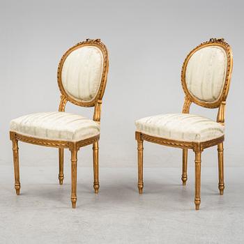 Soffa samt stolar, gustaviansk stil 1800-talets slut.