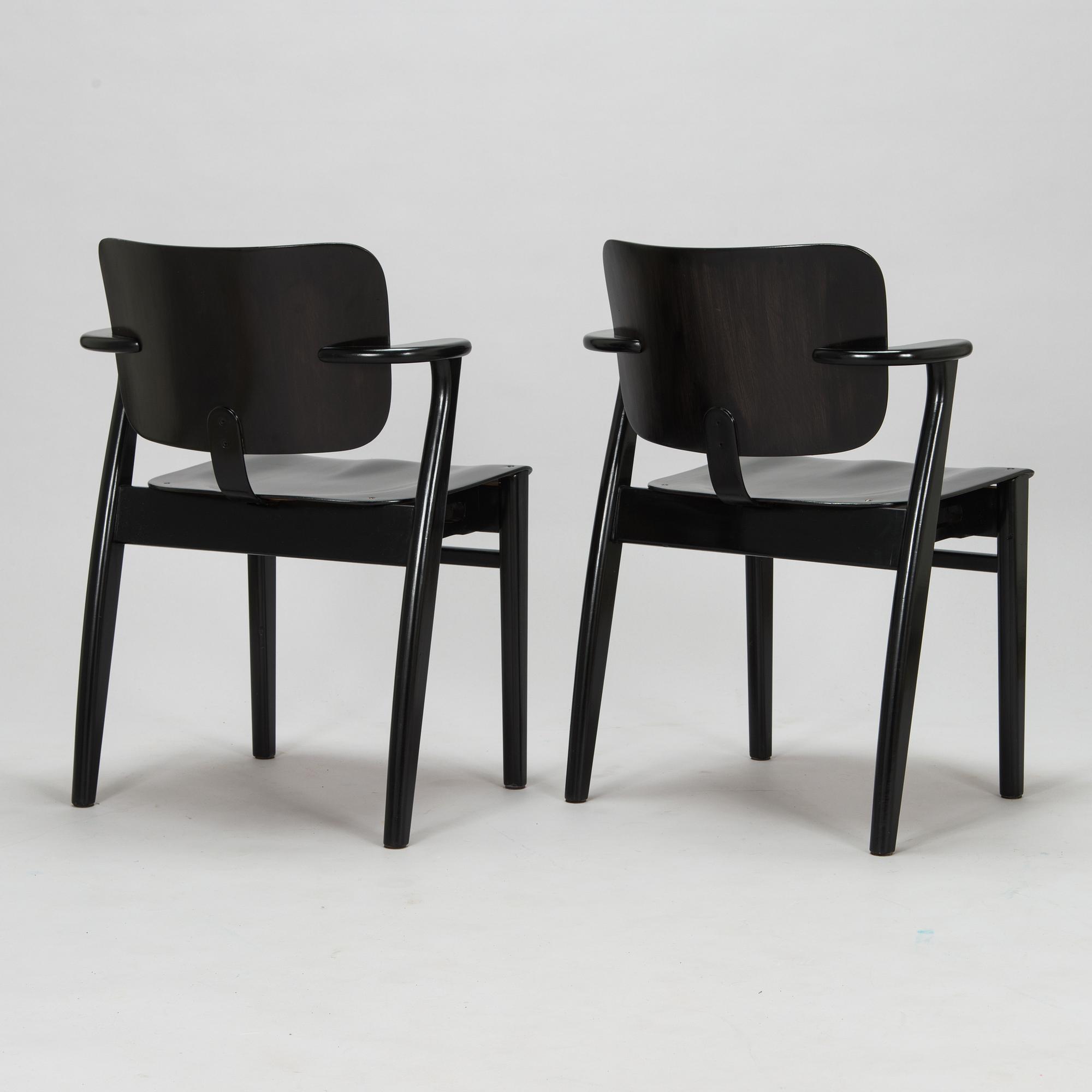 Ilmari Tapiovaara, a set of four mid-20th-century 'Domus' chairs, for Keravan Puutoellisuus, Finland.