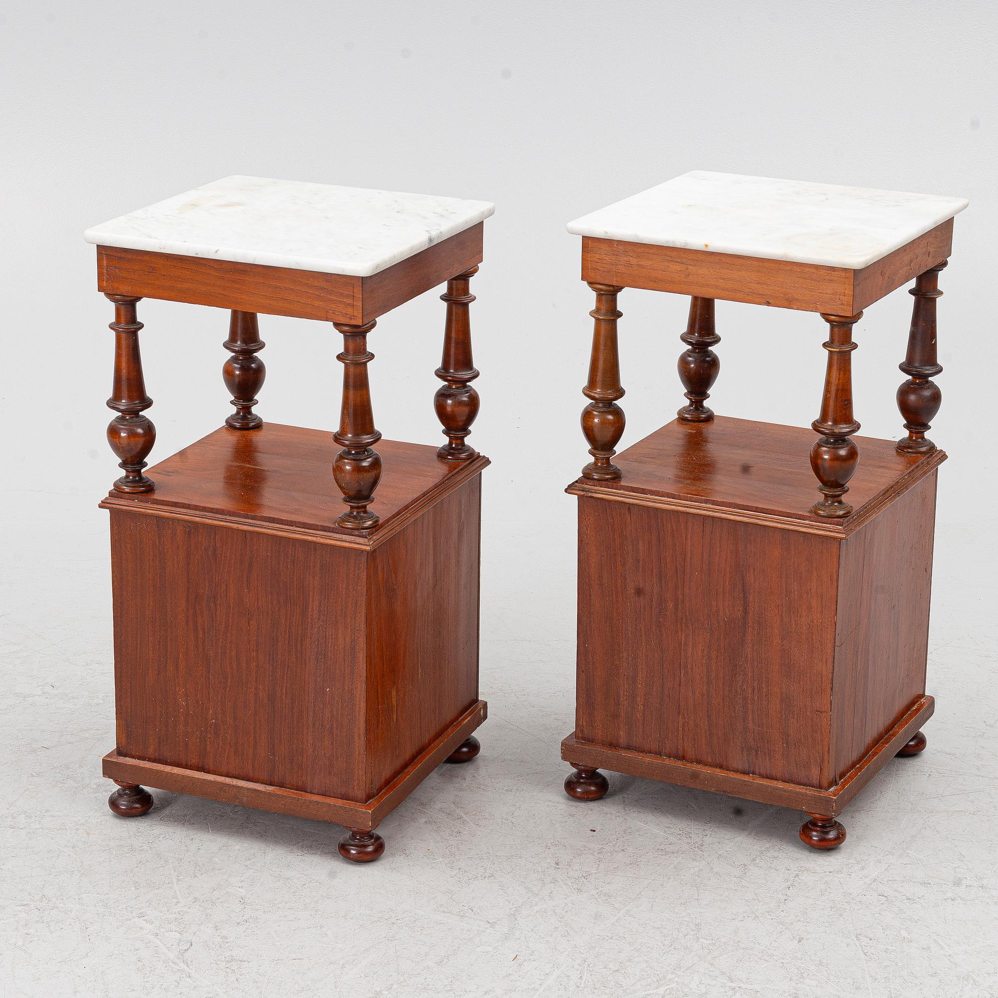 A pair of bedside tables, second half of the 19th century.