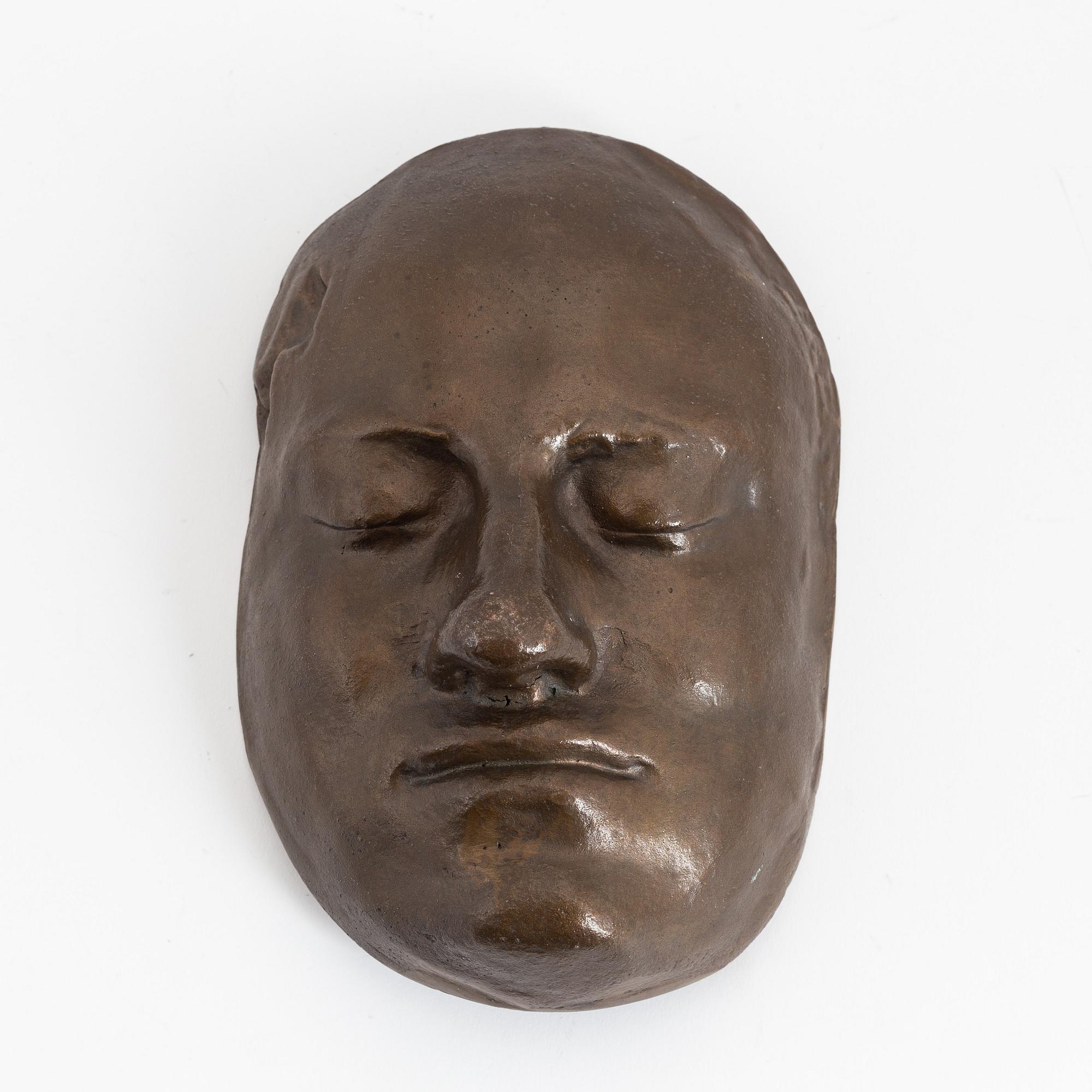 Karl XII:s dödsmask, brons, troligen Finspångs bruk, 1900-tal.