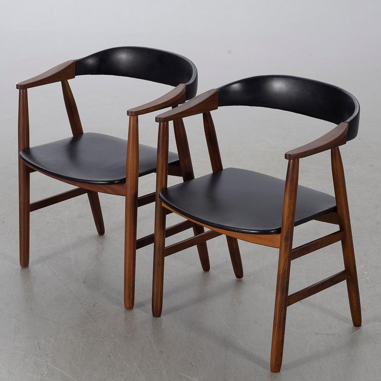 Armchairs, a pair, Farstrup, Denmark, later part of the 20th century.