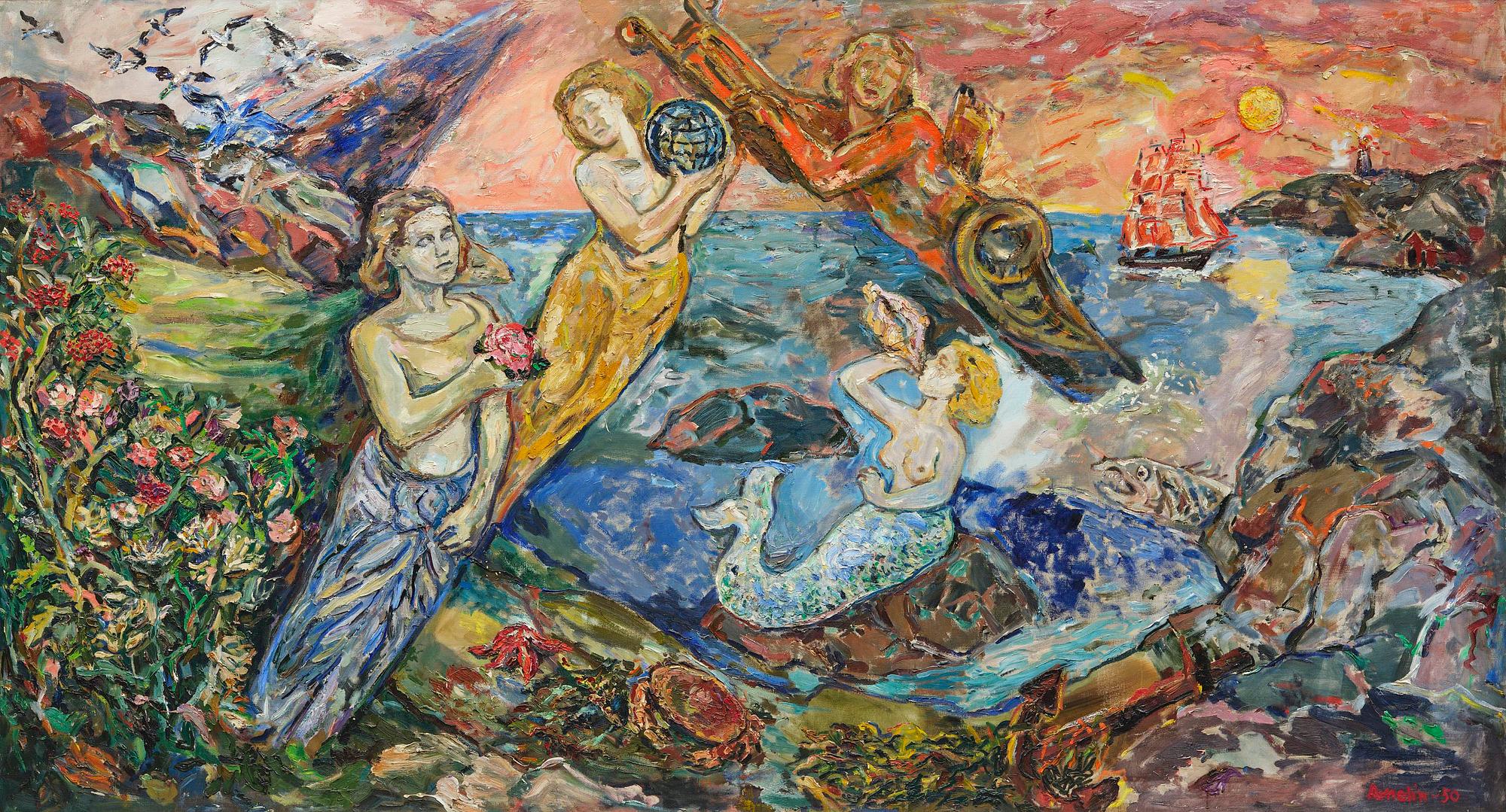 Albin Amelin, Allegorical female figures.