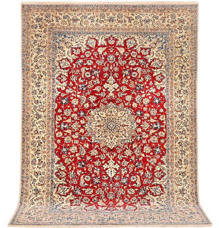 A part silk Nain carpet, 6 LA, a. 250 x 170 cm.