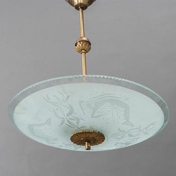 A Swedish Modern ceiling lamp, 1940s.