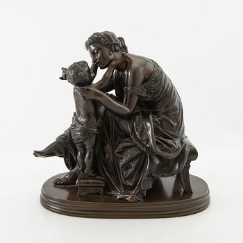 Pierre Alexandre Schoenewerk,  efter, skulptur, "Mother & Child".