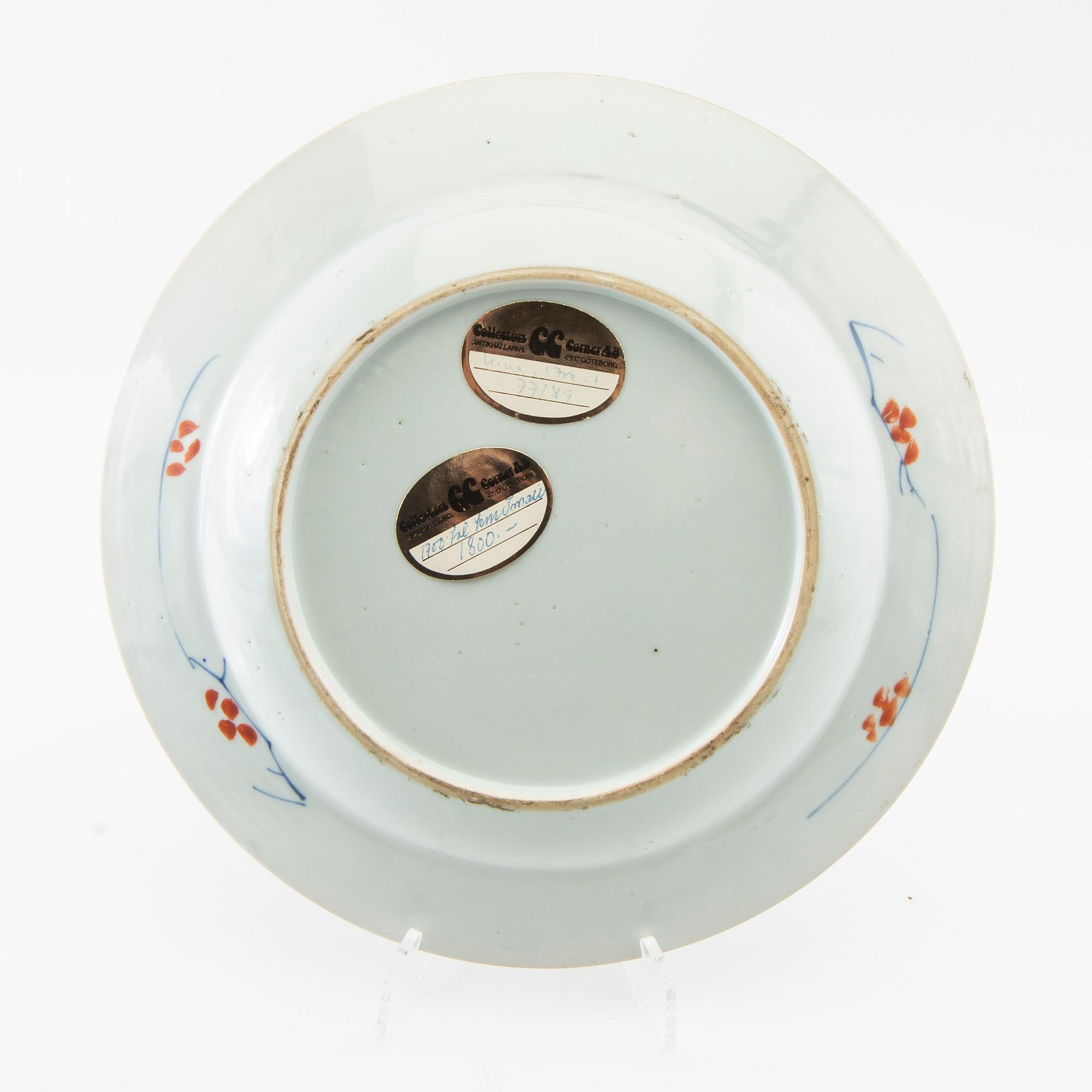 Plates 2 pcs and a spoon tray China 18th century porcelain.