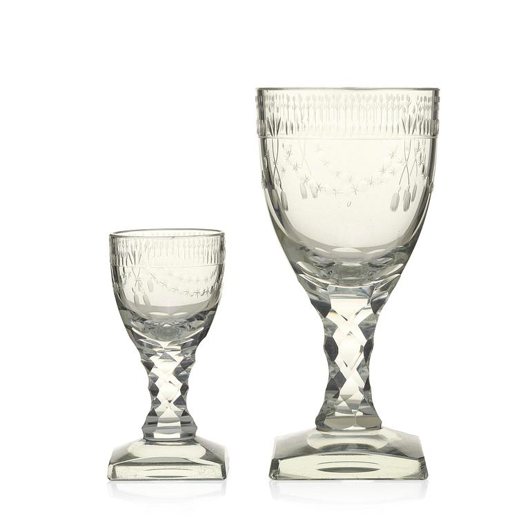 Glas, 22 stycken. Sverige, 1800-tal.