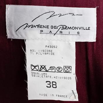 MYRENE DE BEMONVILLE, tvådelad dräkt bestående av kavaj samt kjol, 1960-tal.