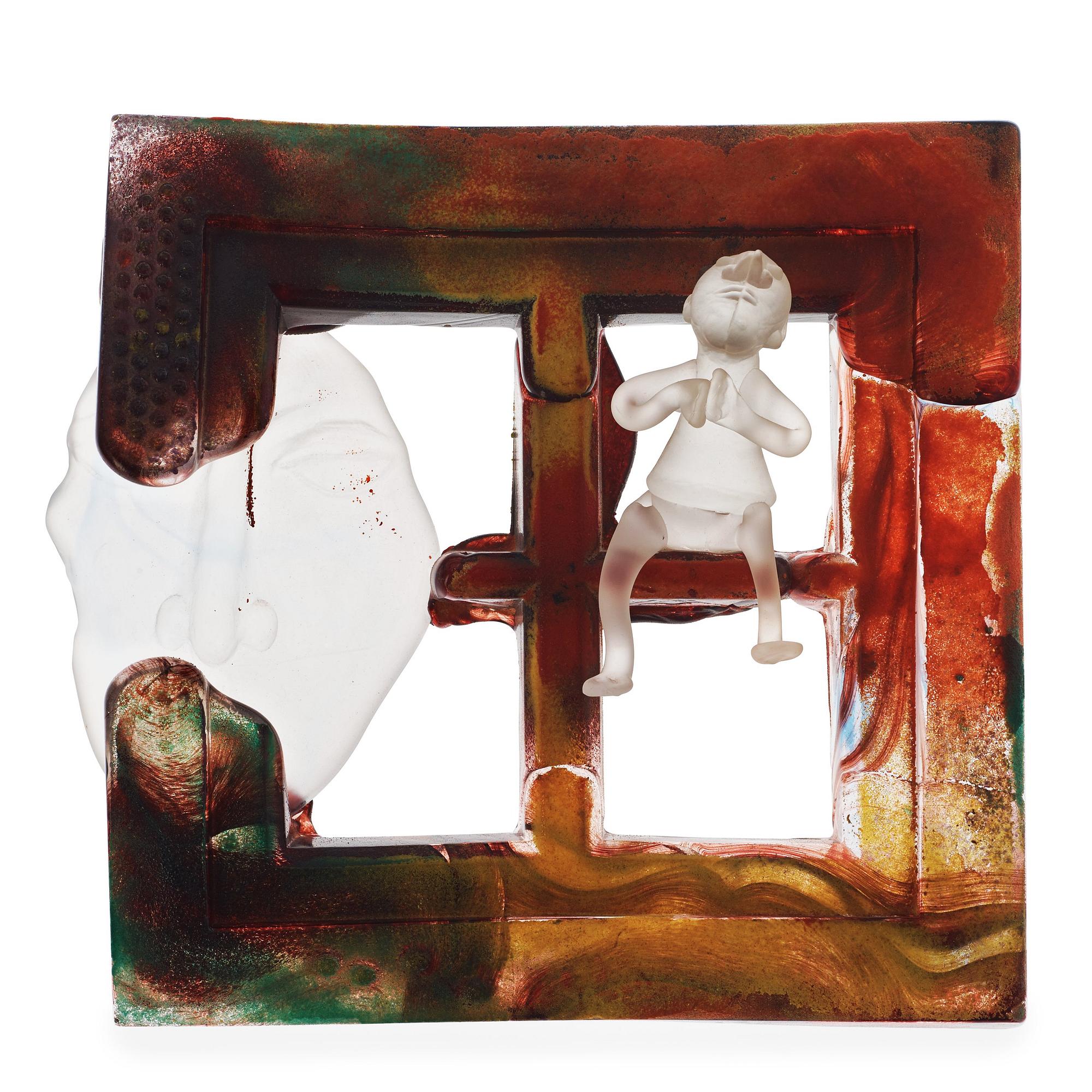 KJELL ENGMAN, glasskulptur, Kosta Boda 1995.