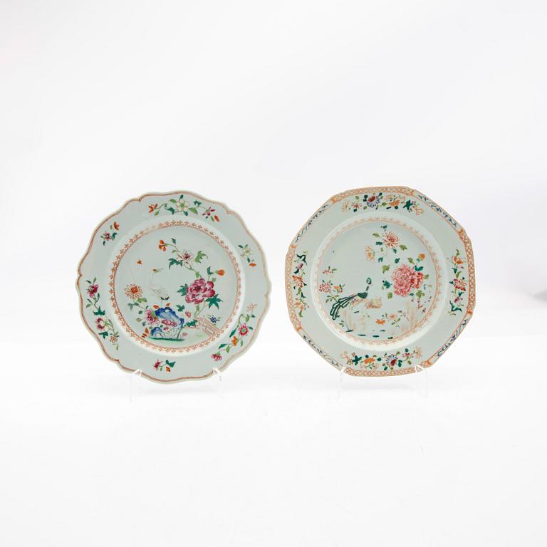 Plates/shallow bowls, 4 pcs, China, 18th century, porcelain.