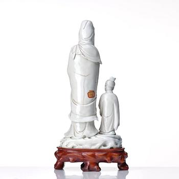 Guanyin, blanc de chine. Qing dynastin, 1800-tal.