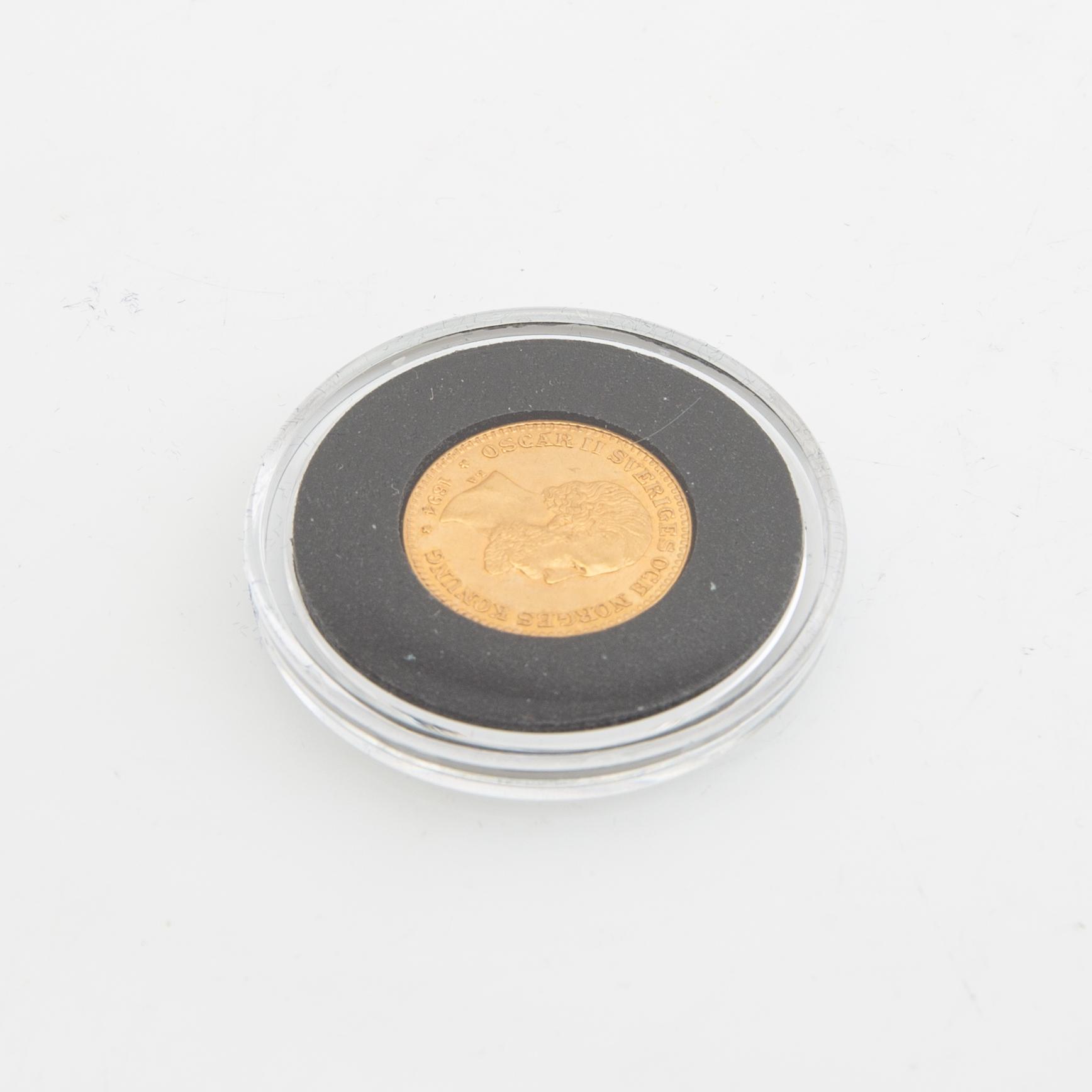 Guldmynt Sverige, Oscar II 10 kr, 1894.