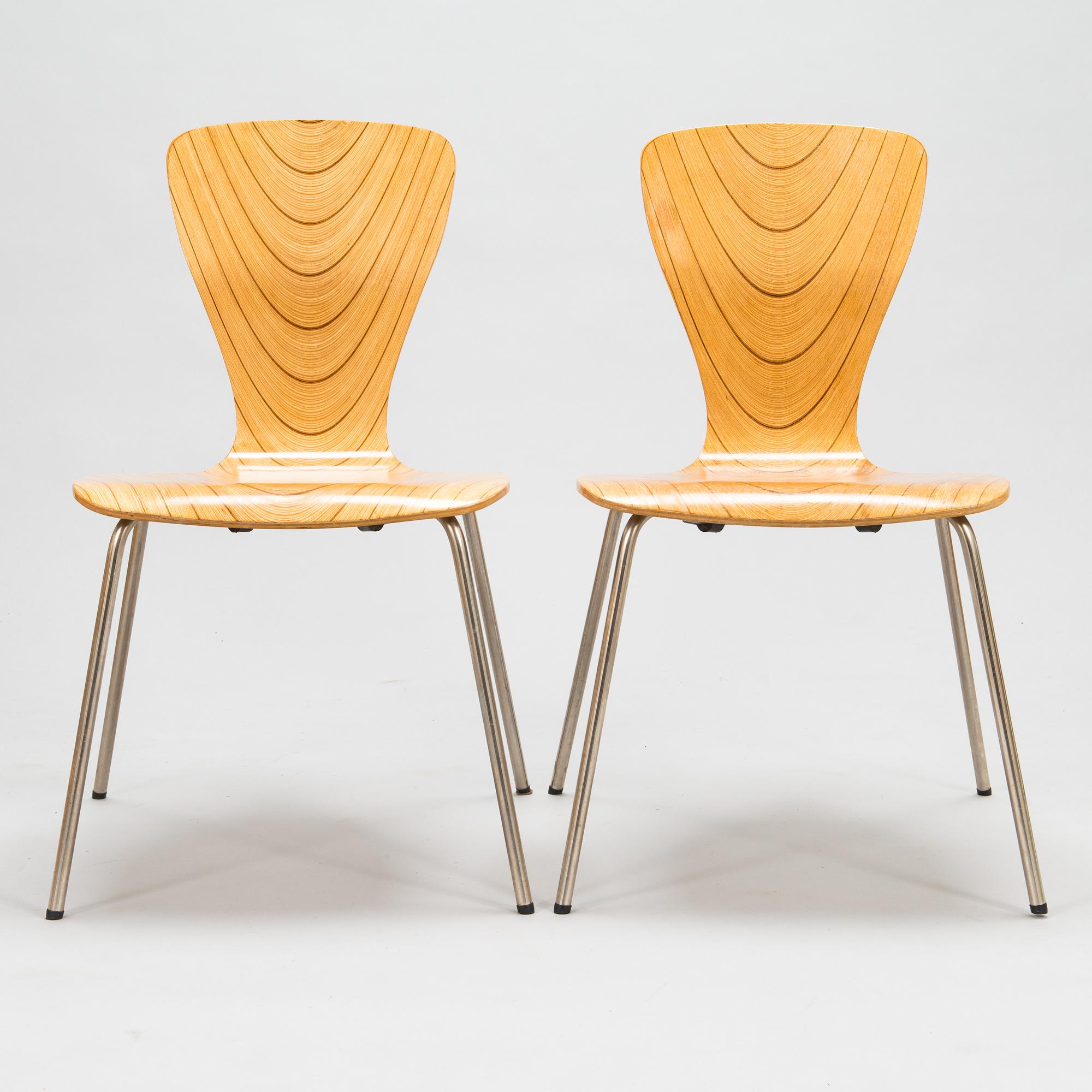 Tapio Wirkkala, two mid-20th century 'Nikke' chairs for Asko Finland.