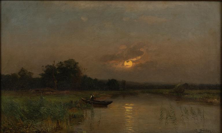 EUGEN GUSTAV DÜCKER, MOONLIGHT FISHING.