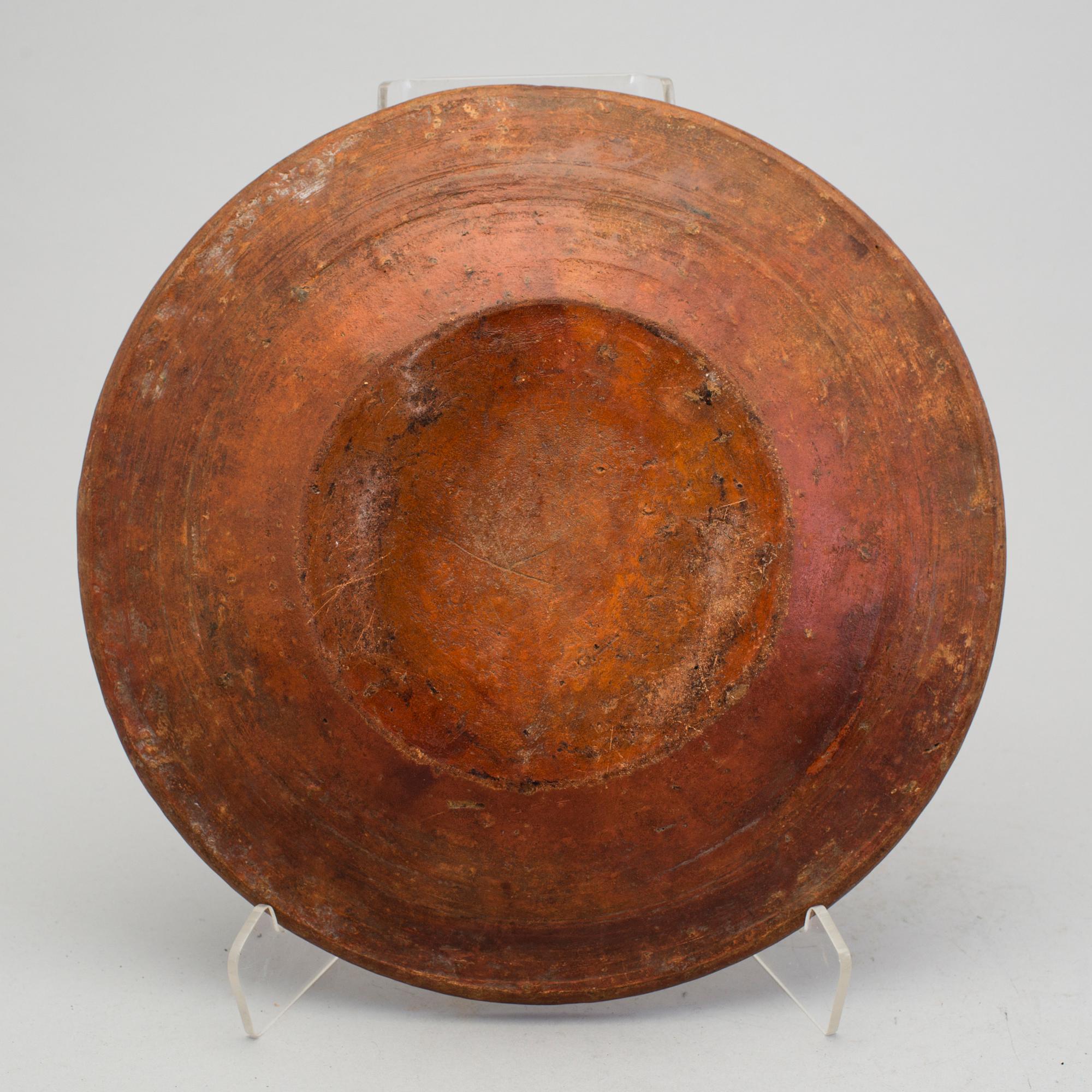 A folk art pottery dish 18th century.