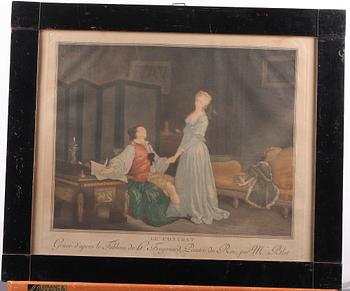 FÄRGGRAVYRER, ett par, 1800-tal.