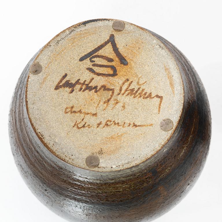 Carl-Harry Stålhane, three unique stoneware vases, Designhuset, Lidköping.