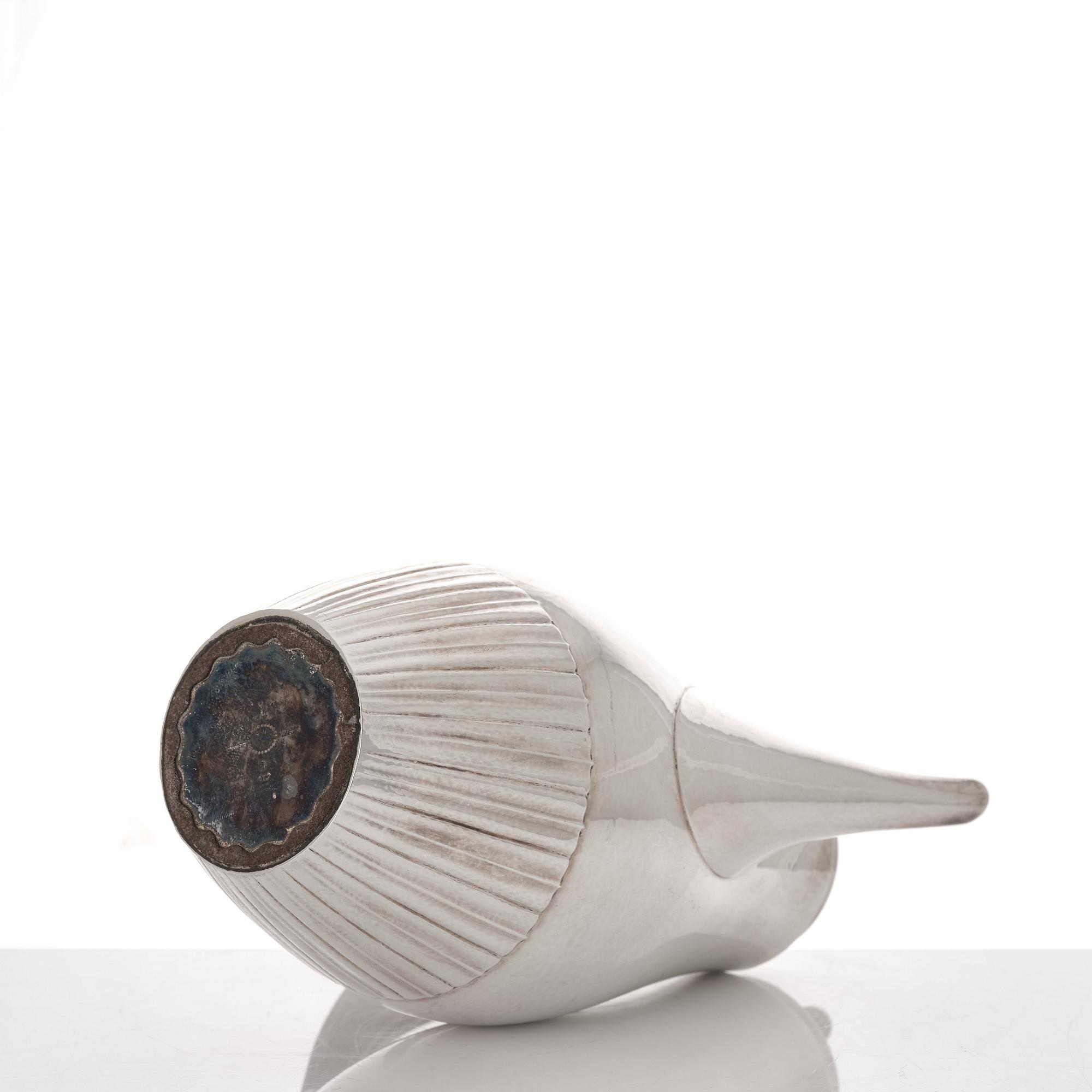 Johan Rohde, a three pieces sterling silver coffee service "Cosmos", Georg Jensen, Copenhagen 1945-77, design nr 45 A + D.