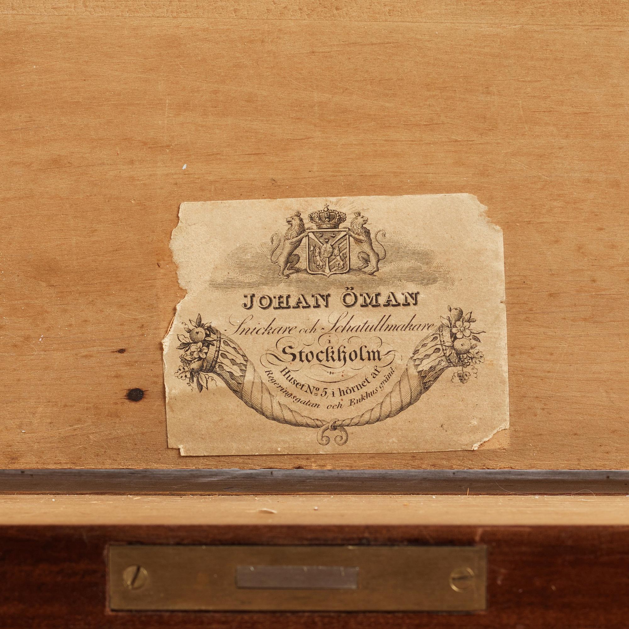 Klaffbord, av Johan Öman (mästare i Stockholm 1815-1833), Empire.