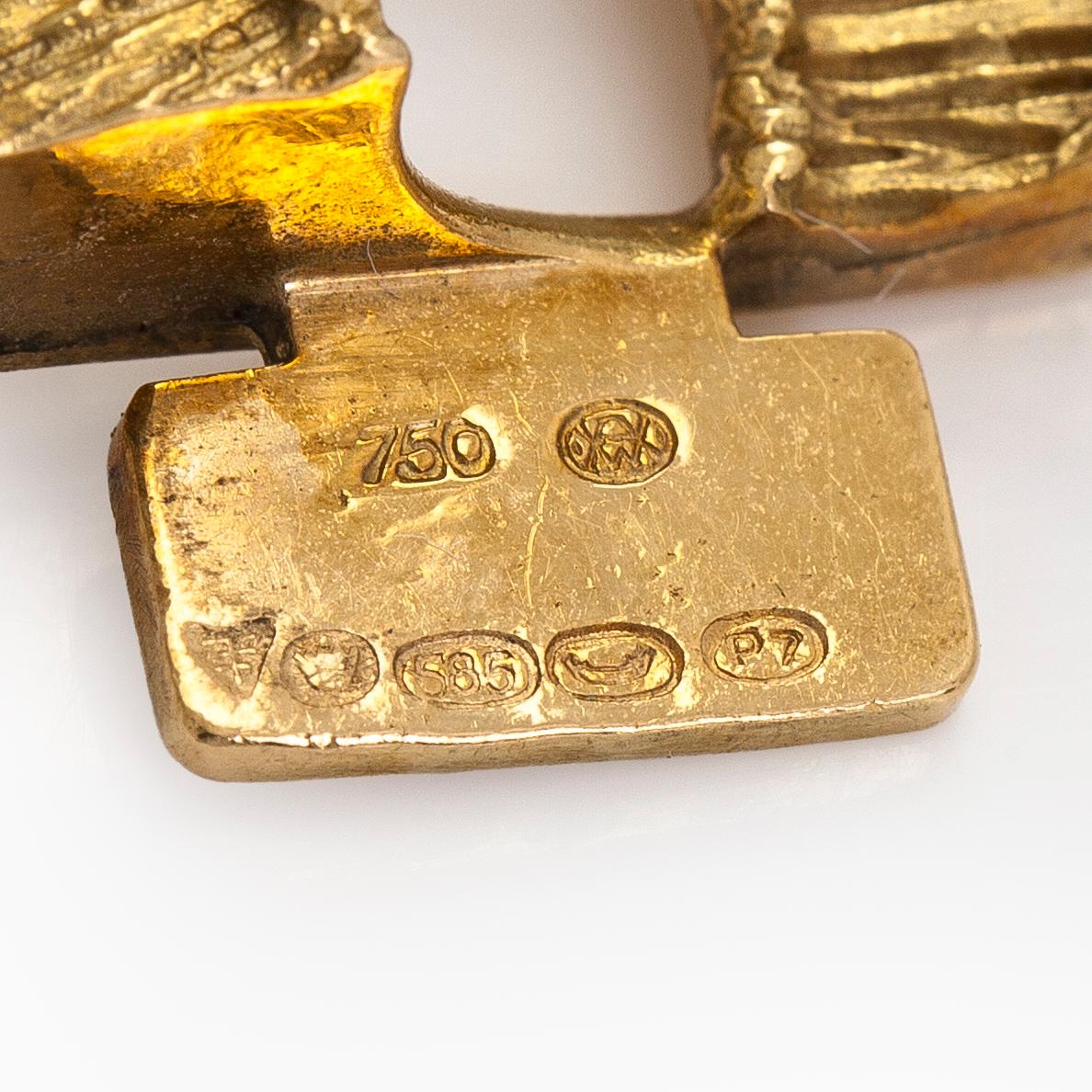 Armband, 14K guld, importstämplar Tillander 1968.