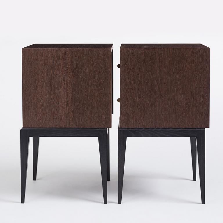 Attila Suta, a pair of bedside tables, executed in his own workshop, Stockholm, 2022.