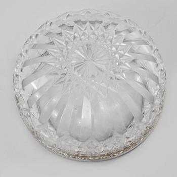 SKÅL, glas samt låghaltigt silver, 1900-tal.