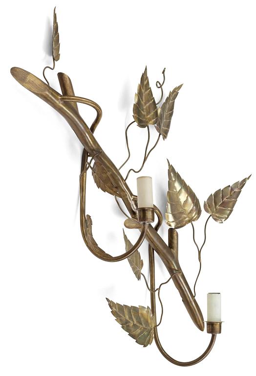 A Hans Bergström brass wall-lamp, Ateljé Lyktan, Sweden 1940's.