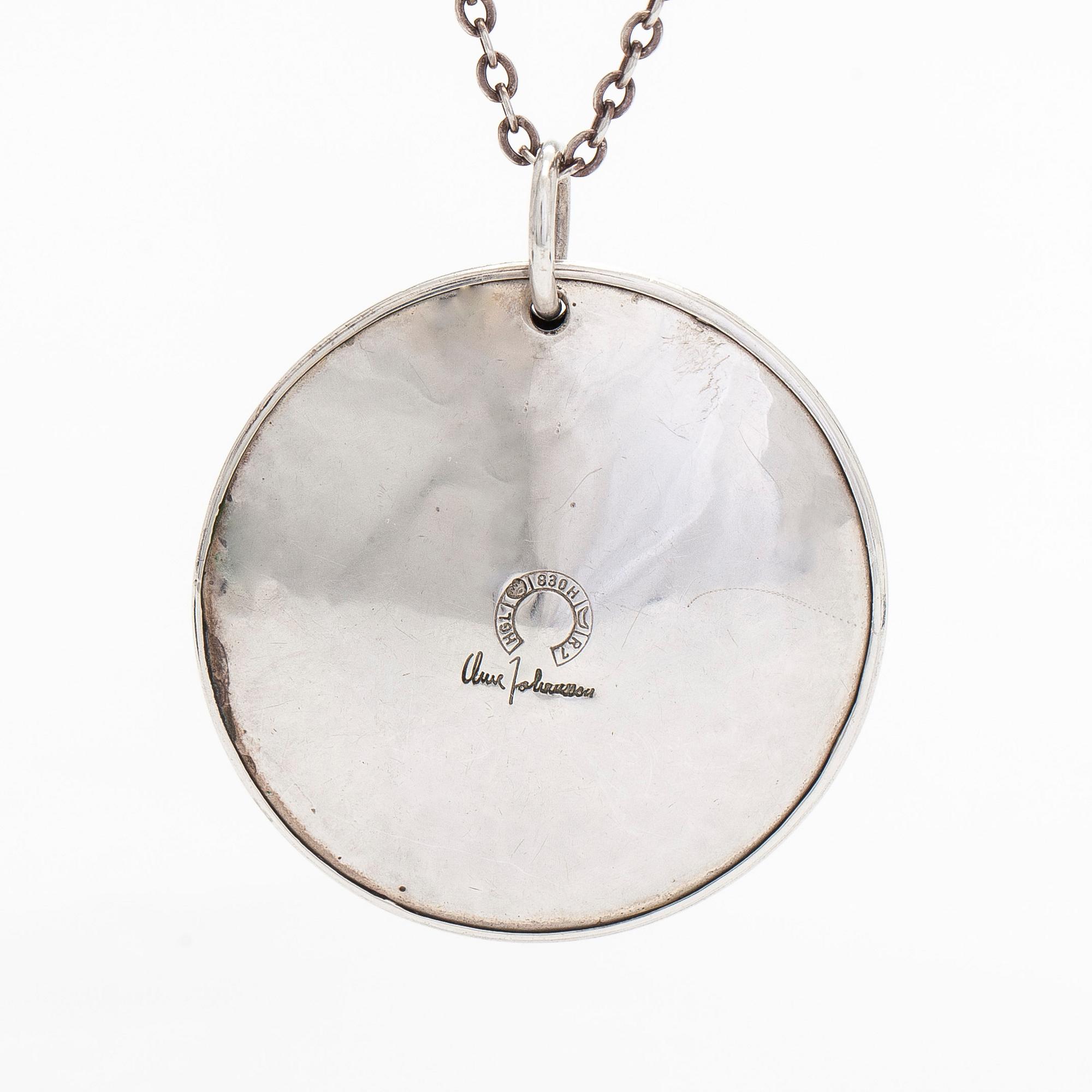 Owe Johansson, a silver necklace, Helsinki 1970.