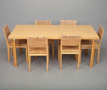 MATBORD H92, Alvar Aalto, samt 4+2 st STOLAR 615, Aino Aalto, Artek.