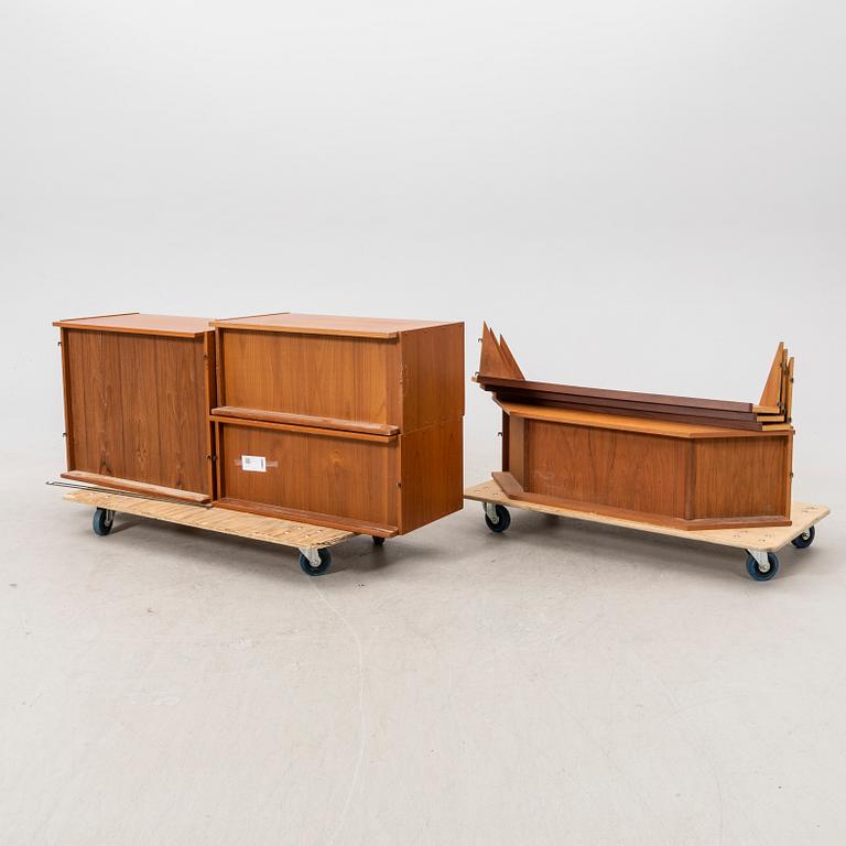 A Karhu/Wechert 1960s teak corner book shelf from AB Anders Gustafsson Tibro.