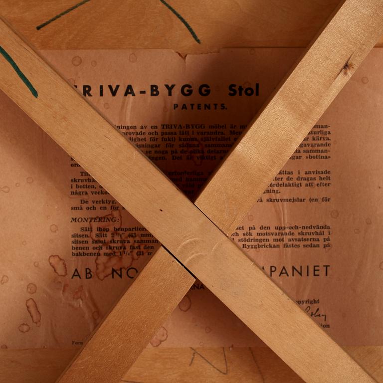 STOLAR, 4 st, Triva-bygg serien, Nordiska Kompaniet, omkring 1900-talets mitt.