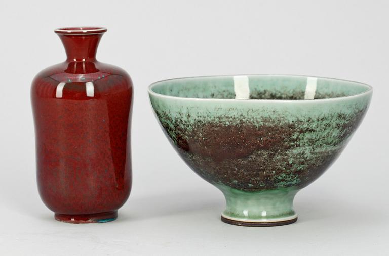 SKÅL samt VAS, stengods, Berndt Friberg, Gustavsberg Studio bla 1970.