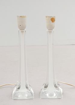 BORDSLAMPOR, 1 par, glas, Flygsfors, 1900-talets mitt.