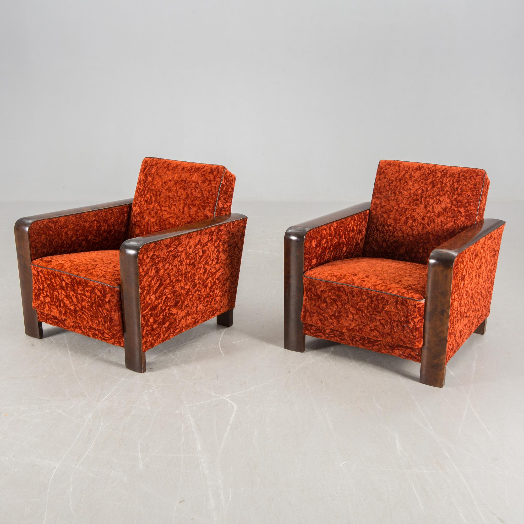 FÅTÖLJER, ett par, funkis, 1930-tal.