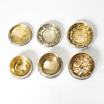 A set of three 18th/19th century silver snuff boxes.