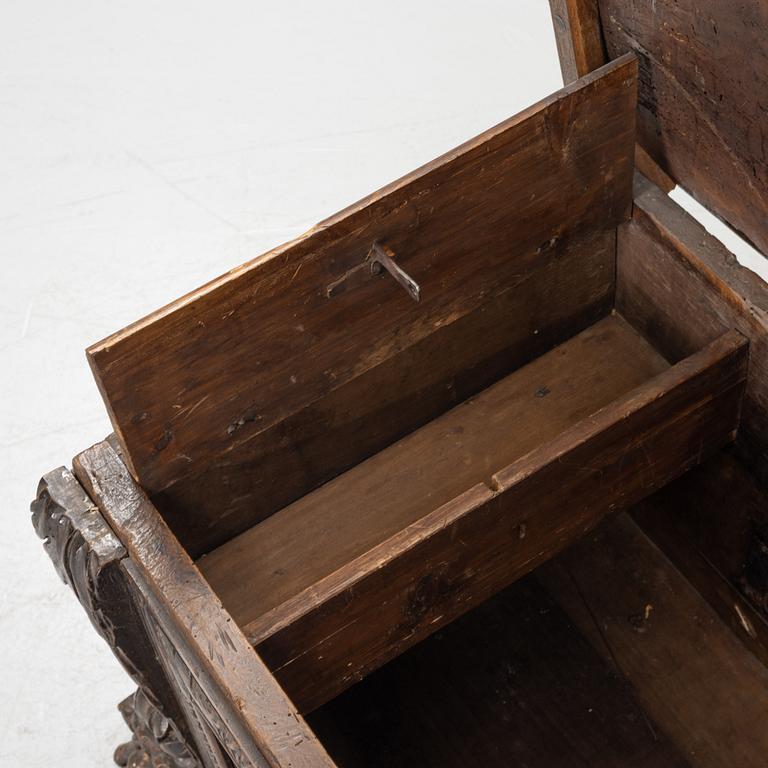 A renaissance style cassone, 19th century with older parts.