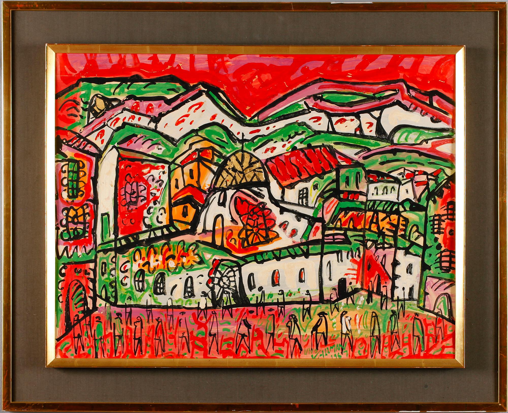 UNO VALLMAN, gouache, signerad och daterad 1967.