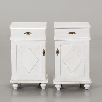 TWO BEDSIDE TABLES.