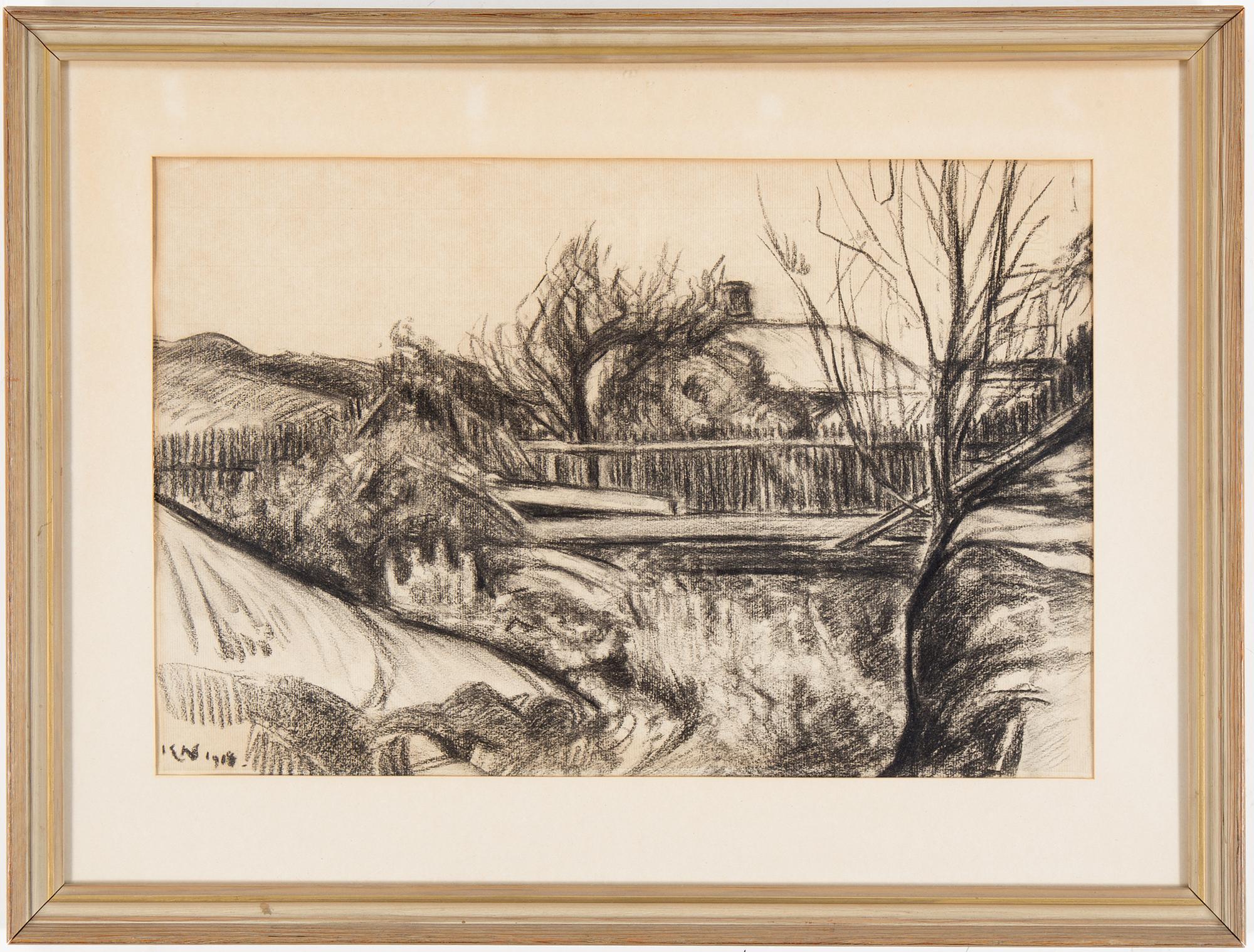 KARL NORDSTRÖM, kolteckningar, ett par, monogramsignerade. En otydligt daterad 1918?.