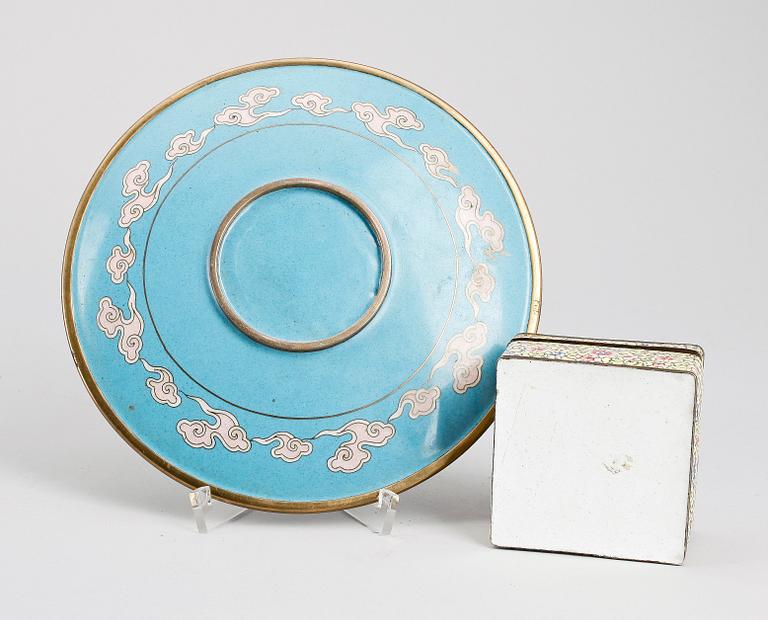 DOSA samt FAT, cloisonné, Kina, 1800/1900-tal.