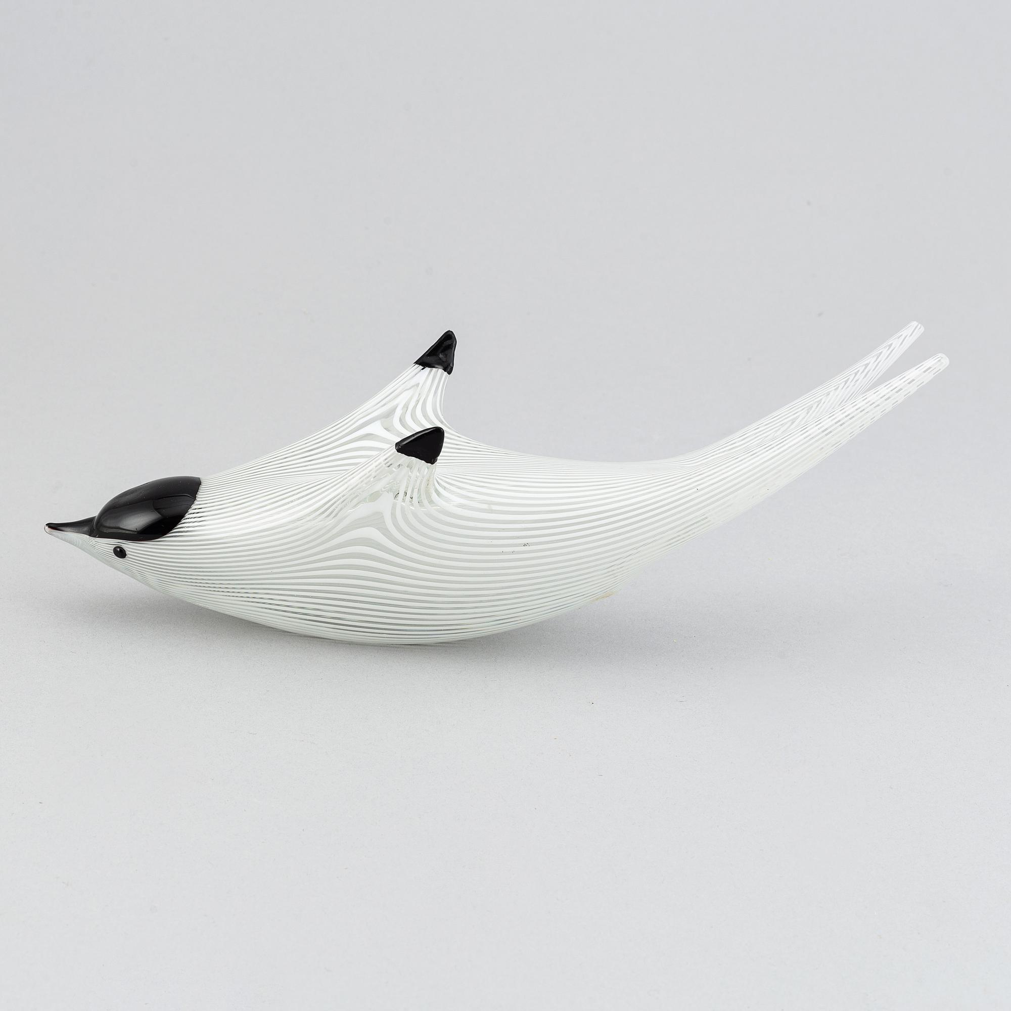 Fulvio Bianconi, a glass 'Rondine' bird figurine, Venini, Murano, Italy.