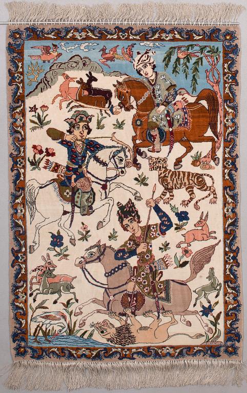 MATTA, Isfahan, figural. Ca 103x71 cm.