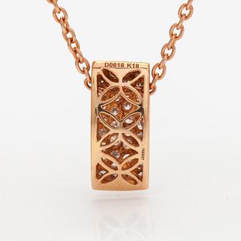 KAULAKORU, 18K punakulta, timantteja n. 0.61 ct yht.